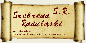 Srebrena Radulaški vizit kartica